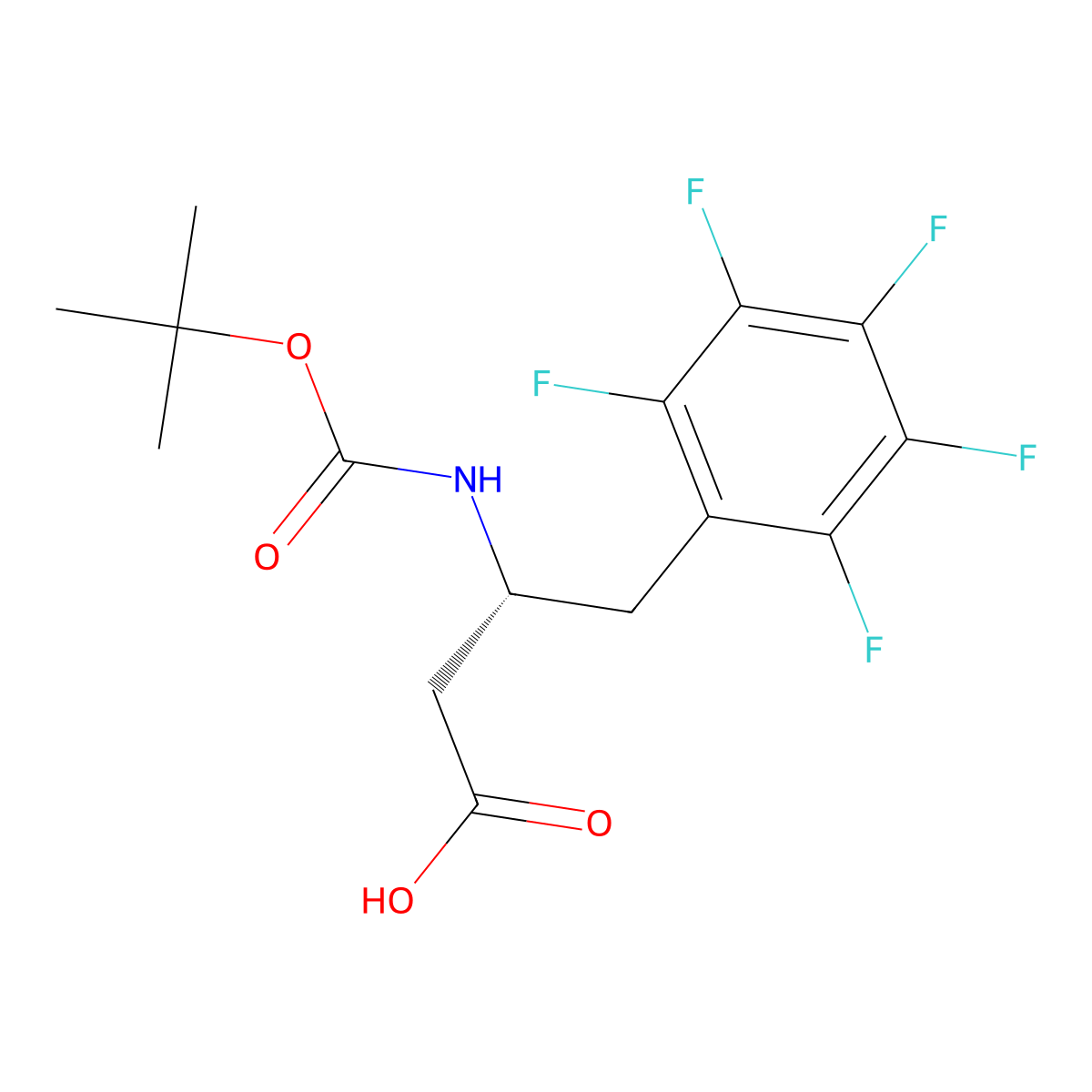 (R)-3-((tert-butoxycarbonyl)amino)-4-(perfluorophenyl)butanoic acid molecular structure, CAS 269398-93-8