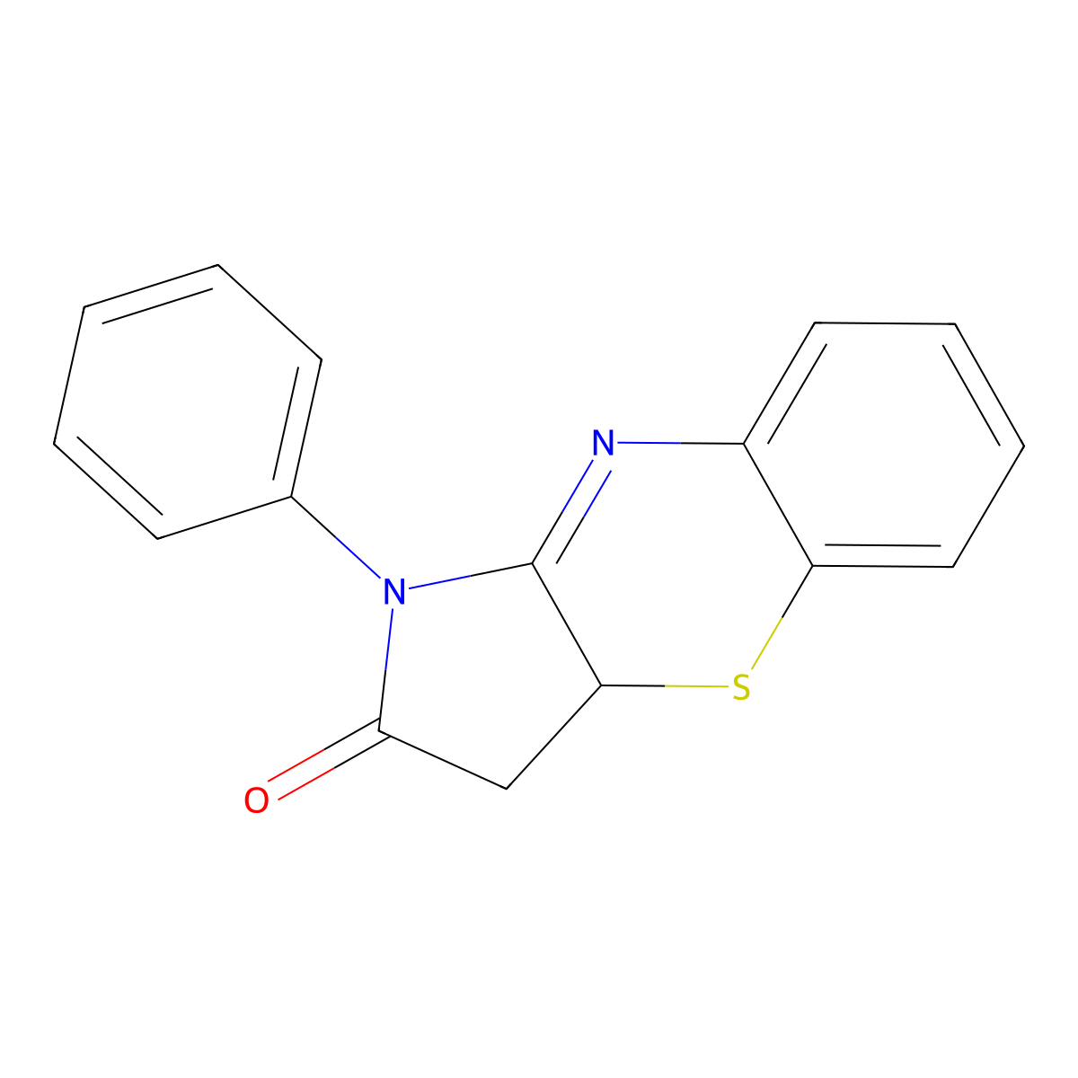 Pyrrolo(3,2-b)(1,4)benzothiazin-2(1H)-one, 3,3a-dihydro-1-phenyl- molecular structure, CAS 2694-31-7