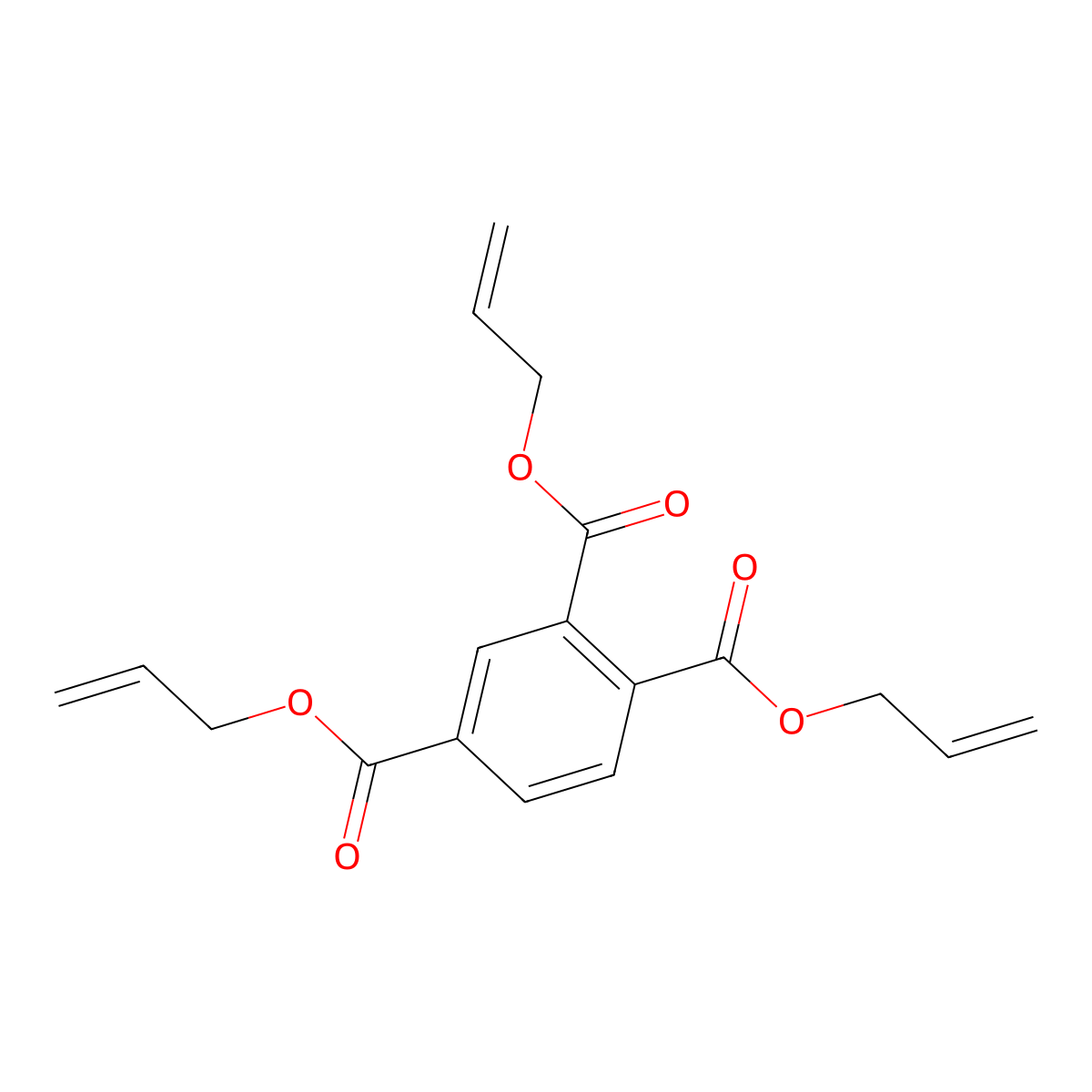 Triallyl trimellitate molecular structure, CAS 2694-54-4