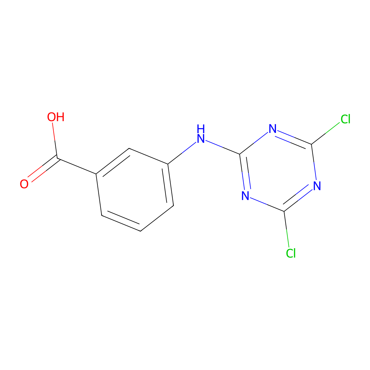 2-(3-Carboxyanilino)-4,6-dichloro-1,3,5-triazine molecular structure, CAS 26940-56-7
