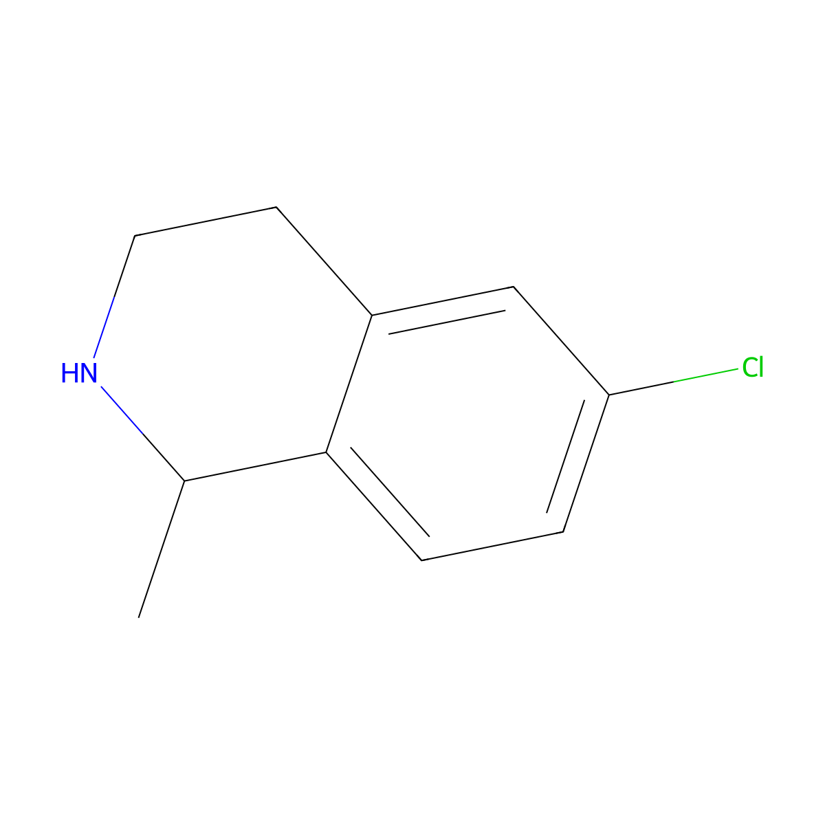 6-Chloro-1,2,3,4-tetrahydro-1-methylisoquinoline molecular structure, CAS 269402-44-0
