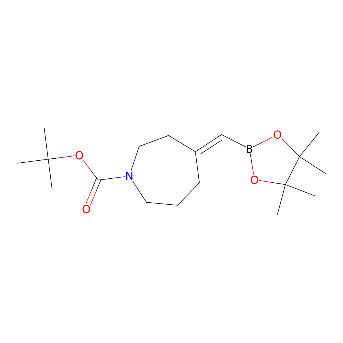 Tert-butyl 4-[(4,4,5,5-tetramethyl-1,3,2-dioxaborolan-2-yl)methylidene]azepane-1-carboxylate molecular structure, CAS 2694027-99-9