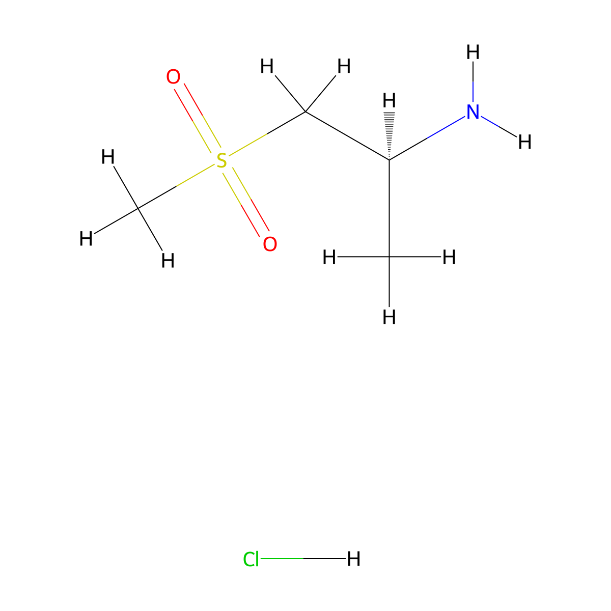 (2S)-1-methanesulfonylpropan-2-amine hydrochloride molecular structure, CAS 2694056-63-6