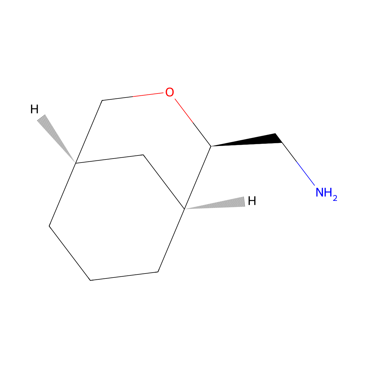 rac-1-[(1R,2S,5S)-3-oxabicyclo[3.3.1]nonan-2-yl]methanamine, endo molecular structure, CAS 2694056-65-8