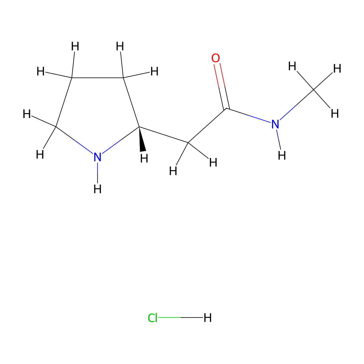 N-methyl-2-[(2R)-pyrrolidin-2-yl]acetamidehydrochloride molecular structure, CAS 2694056-66-9