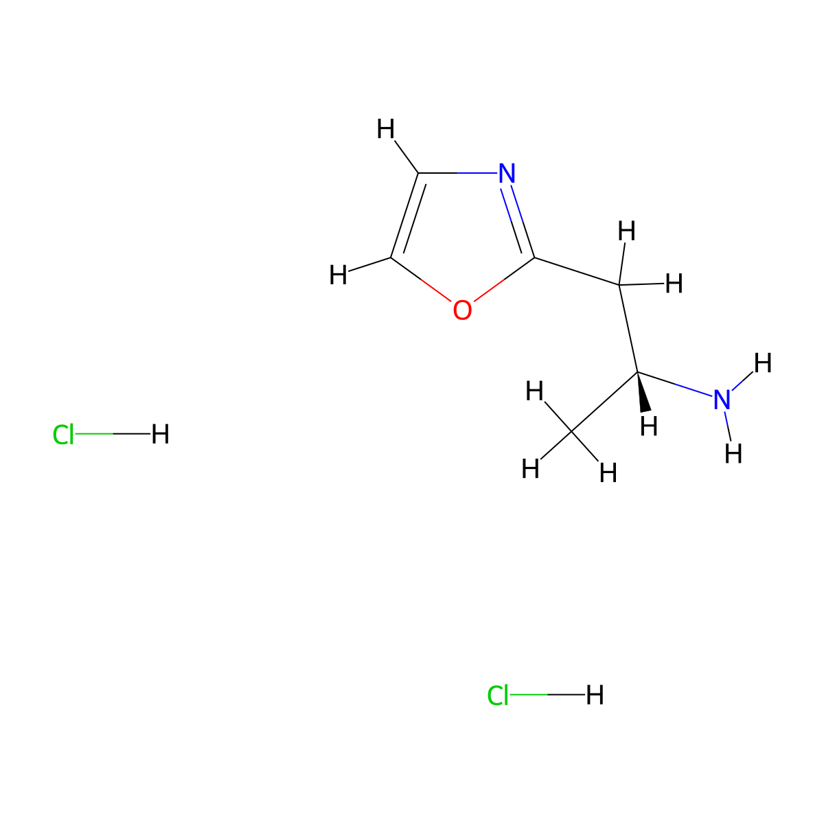 (2R)-1-(1,3-oxazol-2-yl)propan-2-amine dihydrochloride molecular structure, CAS 2694056-74-9