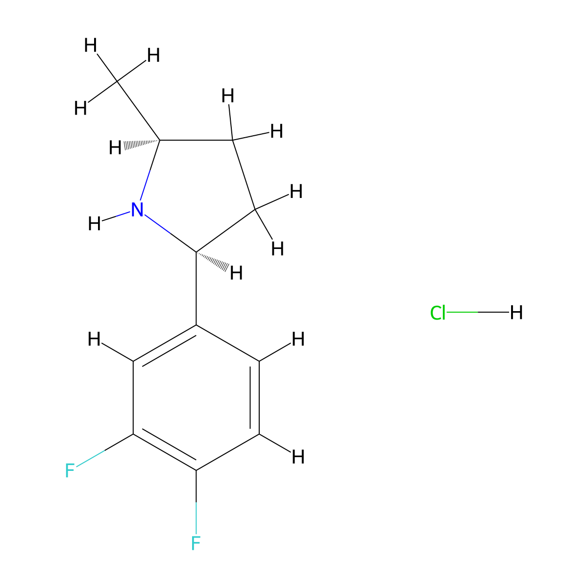 (2S,5S)-2-(3,4-difluorophenyl)-5-methylpyrrolidine hydrochloride molecular structure, CAS 2694056-81-8