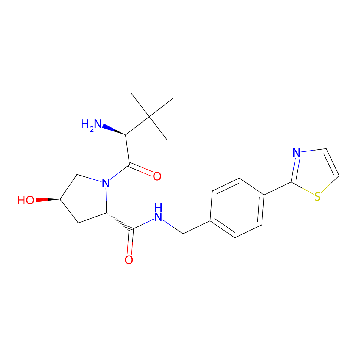 (2S,4R)-1-((S)-2-Amino-3,3-dimethylbutanoyl)-4-hydroxy-N-(4-(thiazol-2-yl)benzyl)pyrrolidine-2-carboxamide molecular structure, CAS 2694056-85-2