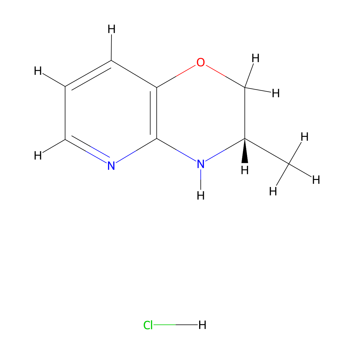 (3S)-3-methyl-2H,3H,4H-pyrido[3,2-b][1,4]oxazine hydrochloride molecular structure, CAS 2694056-96-5