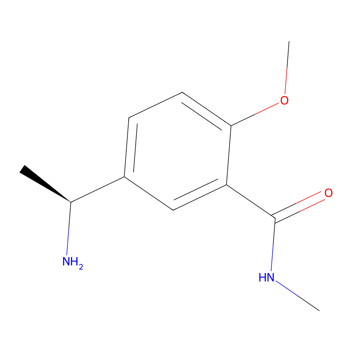 5-[(1S)-1-aminoethyl]-2-methoxy-N-methylbenzamide molecular structure, CAS 2694056-99-8