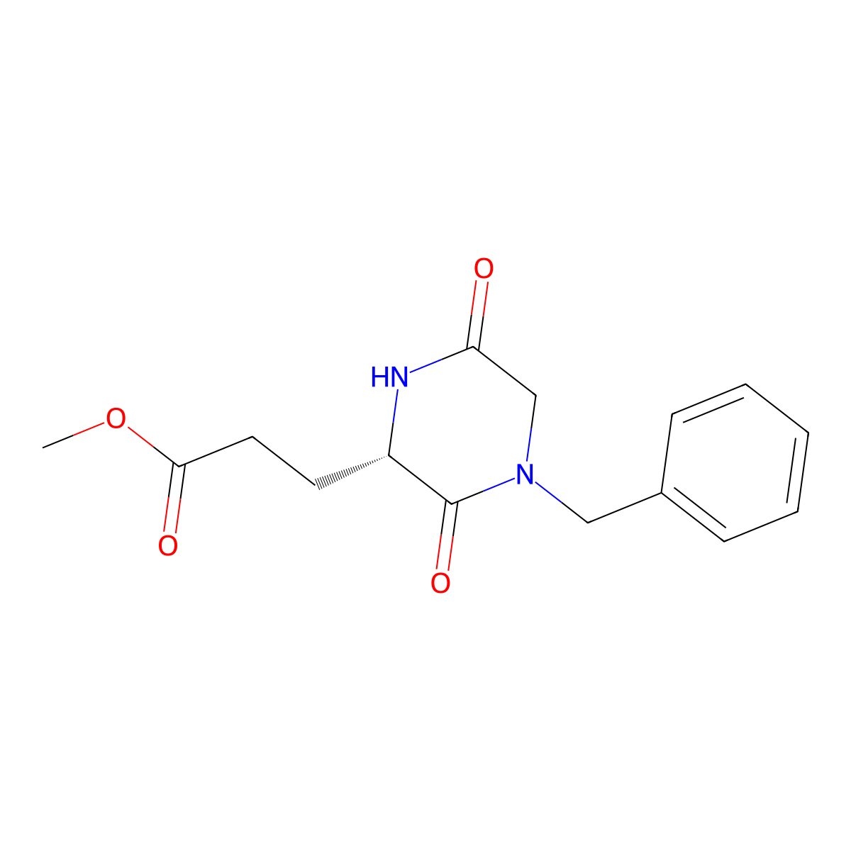 methyl 3-[(2S)-4-benzyl-3,6-dioxopiperazin-2-yl]propanoate molecular structure, CAS 2694057-04-8