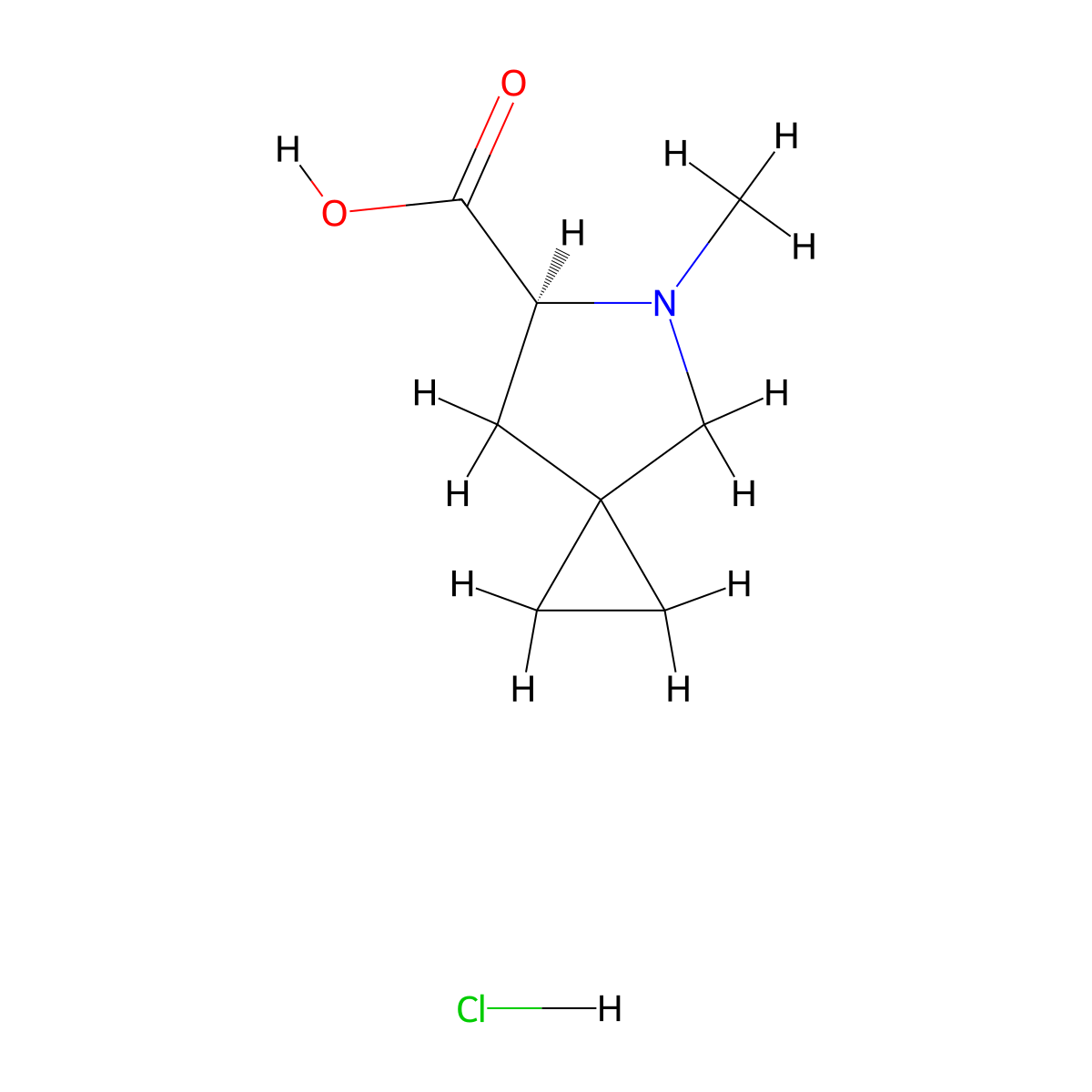 (6S)-5-methyl-5-azaspiro[2.4]heptane-6-carboxylic acid hydrochloride molecular structure, CAS 2694057-10-6