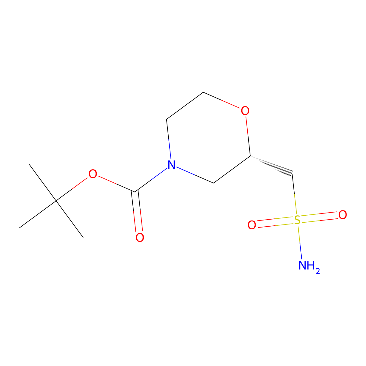 Tert-butyl (2S)-2-(sulfamoylmethyl)morpholine-4-carboxylate molecular structure, CAS 2694057-15-1