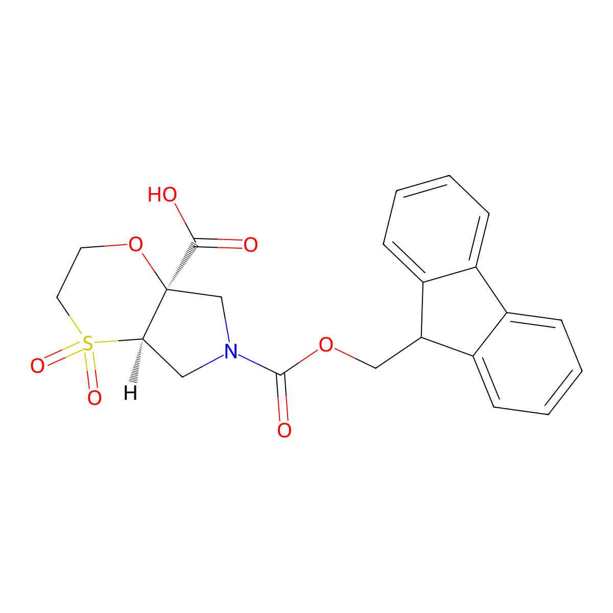 rac-(4aR,7aR)-6-{[(9H-fluoren-9-yl)methoxy]carbonyl}-4,4-dioxo-hexahydro-2H-4lambda6-[1,4]oxathiino[2,3-c]pyrrole-7a-carboxylic acid molecular structure, CAS 2694057-27-5