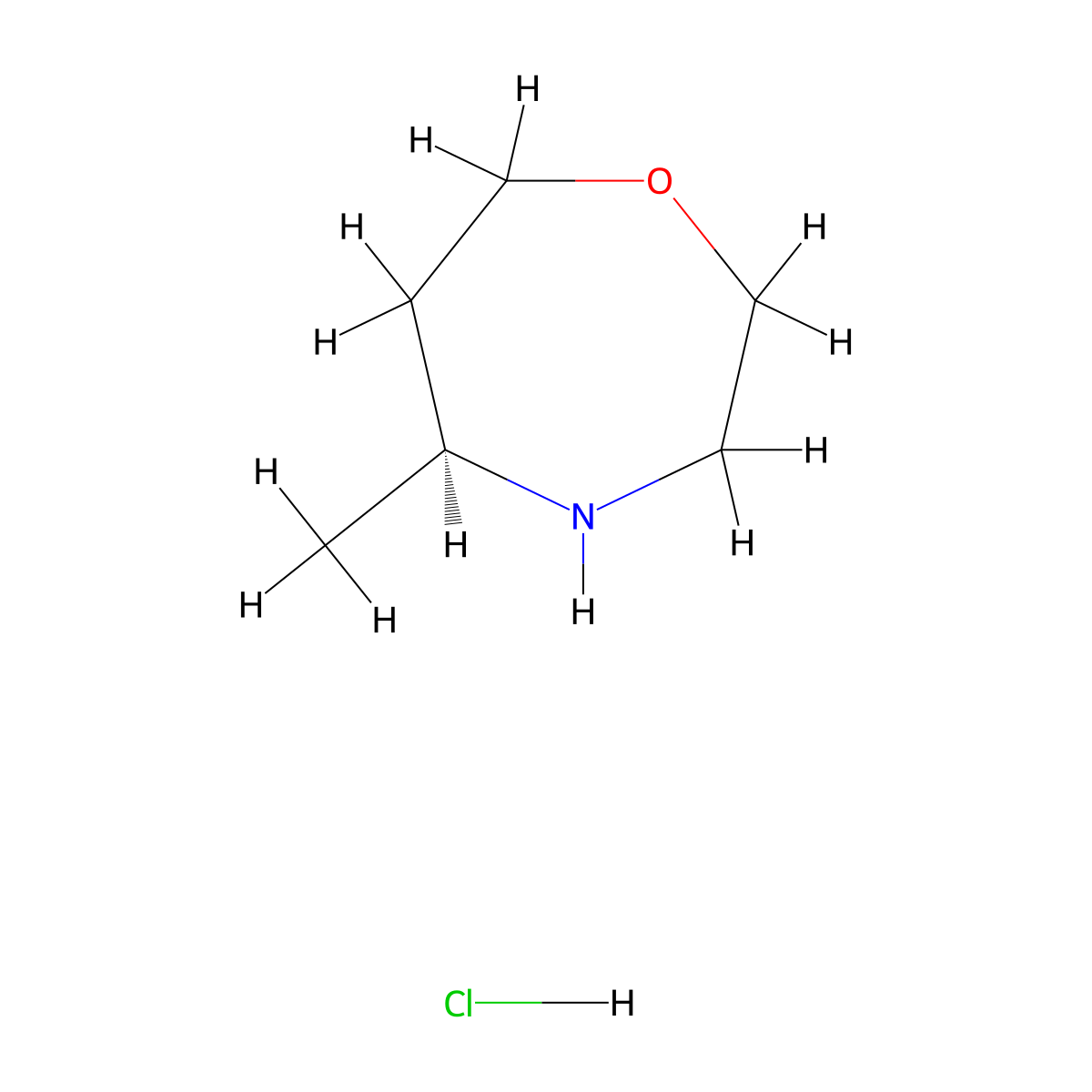 (5S)-5-methyl-1,4-oxazepane hydrochloride molecular structure, CAS 2694057-41-3