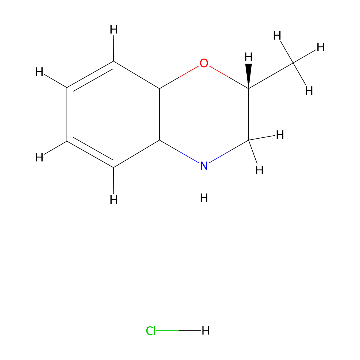 (2R)-2-methyl-3,4-dihydro-2H-1,4-benzoxazine hydrochloride molecular structure, CAS 2694057-45-7