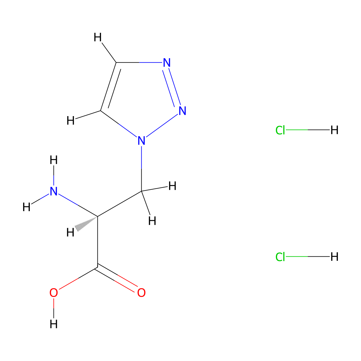(2S)-2-amino-3-(1H-1,2,3-triazol-1-yl)propanoic acid dihydrochloride molecular structure, CAS 2694057-52-6
