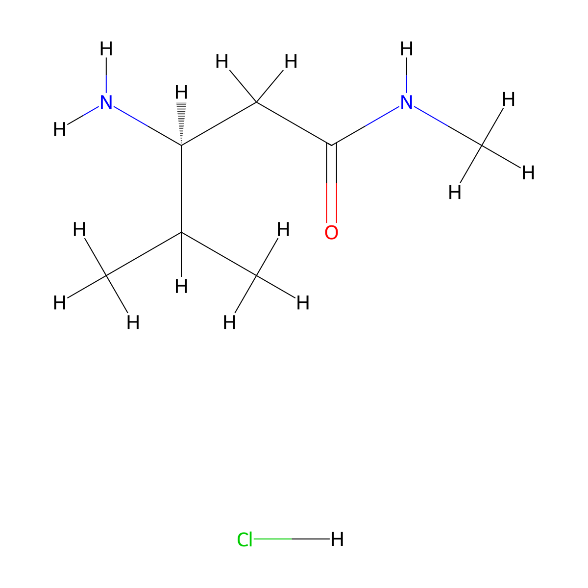 (3S)-3-amino-N,4-dimethylpentanamide hydrochloride molecular structure, CAS 2694057-53-7
