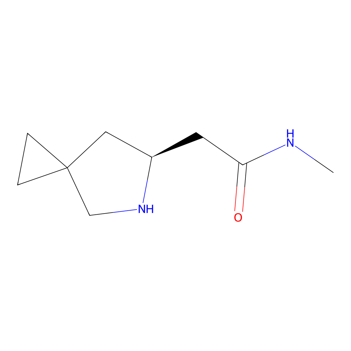 2-[(6S)-5-azaspiro[2.4]heptan-6-yl]-N-methylacetamide molecular structure, CAS 2694057-56-0