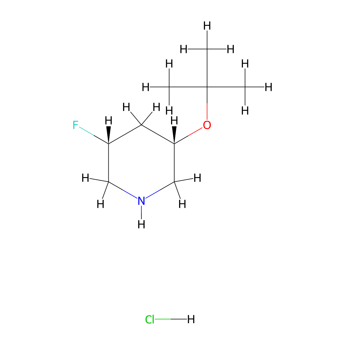 (3S,5R)-3-(tert-butoxy)-5-fluoropiperidine hydrochloride molecular structure, CAS 2694057-68-4