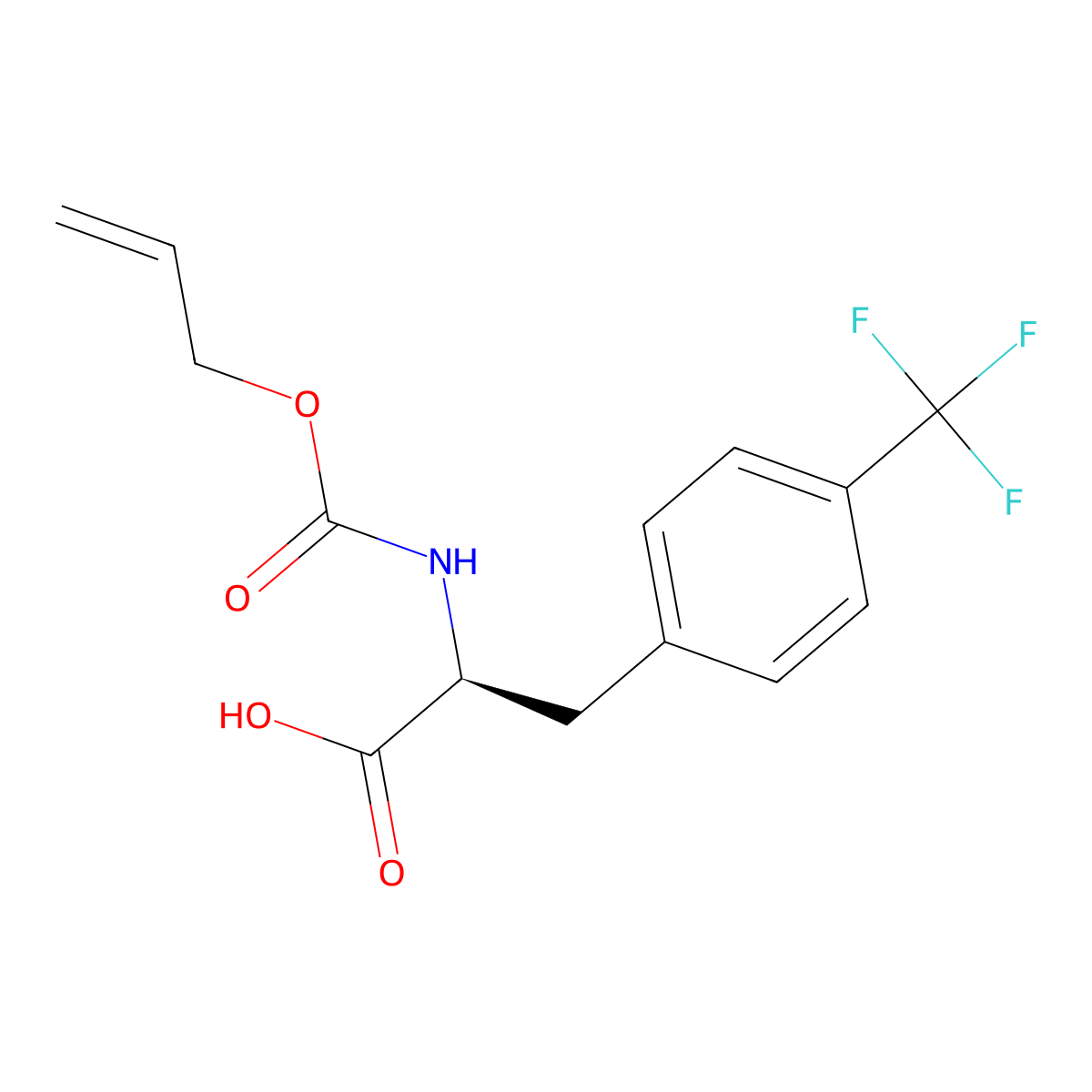 (2S)-2-{[(prop-2-en-1-yloxy)carbonyl]amino}-3-[4-(trifluoromethyl)phenyl]propanoic acid molecular structure, CAS 2694057-72-0