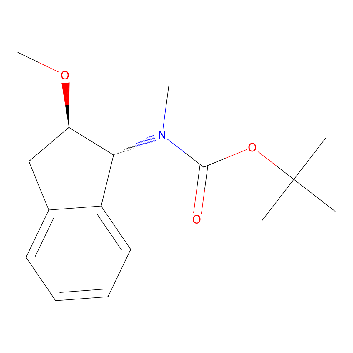 rac-tert-butyl N-[(1R,2R)-2-methoxy-2,3-dihydro-1H-inden-1-yl]-N-methylcarbamate molecular structure, CAS 2694057-73-1