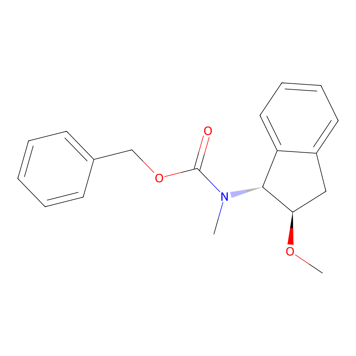 rac-benzyl N-[(1R,2R)-2-methoxy-2,3-dihydro-1H-inden-1-yl]-N-methylcarbamate molecular structure, CAS 2694057-79-7