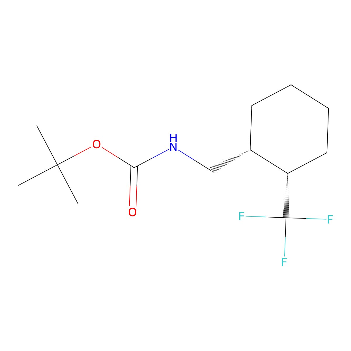 rac-tert-butyl N-{[(1R,2S)-2-(trifluoromethyl)cyclohexyl]methyl}carbamate molecular structure, CAS 2694057-91-3