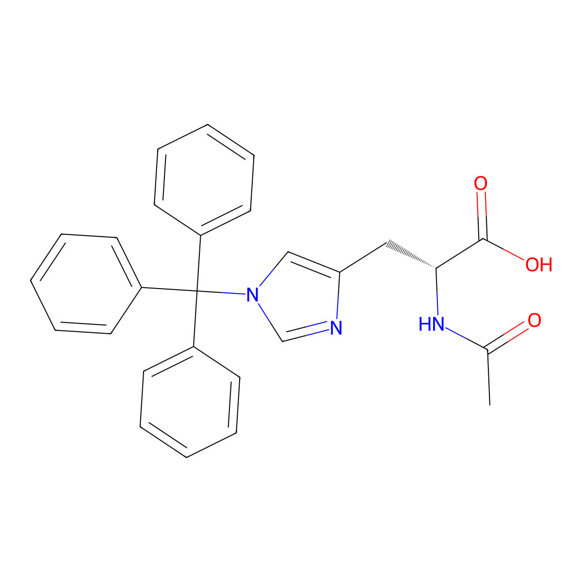 (2R)-2-acetamido-3-[1-(triphenylmethyl)-1H-imidazol-4-yl]propanoic acid molecular structure, CAS 2694057-92-4