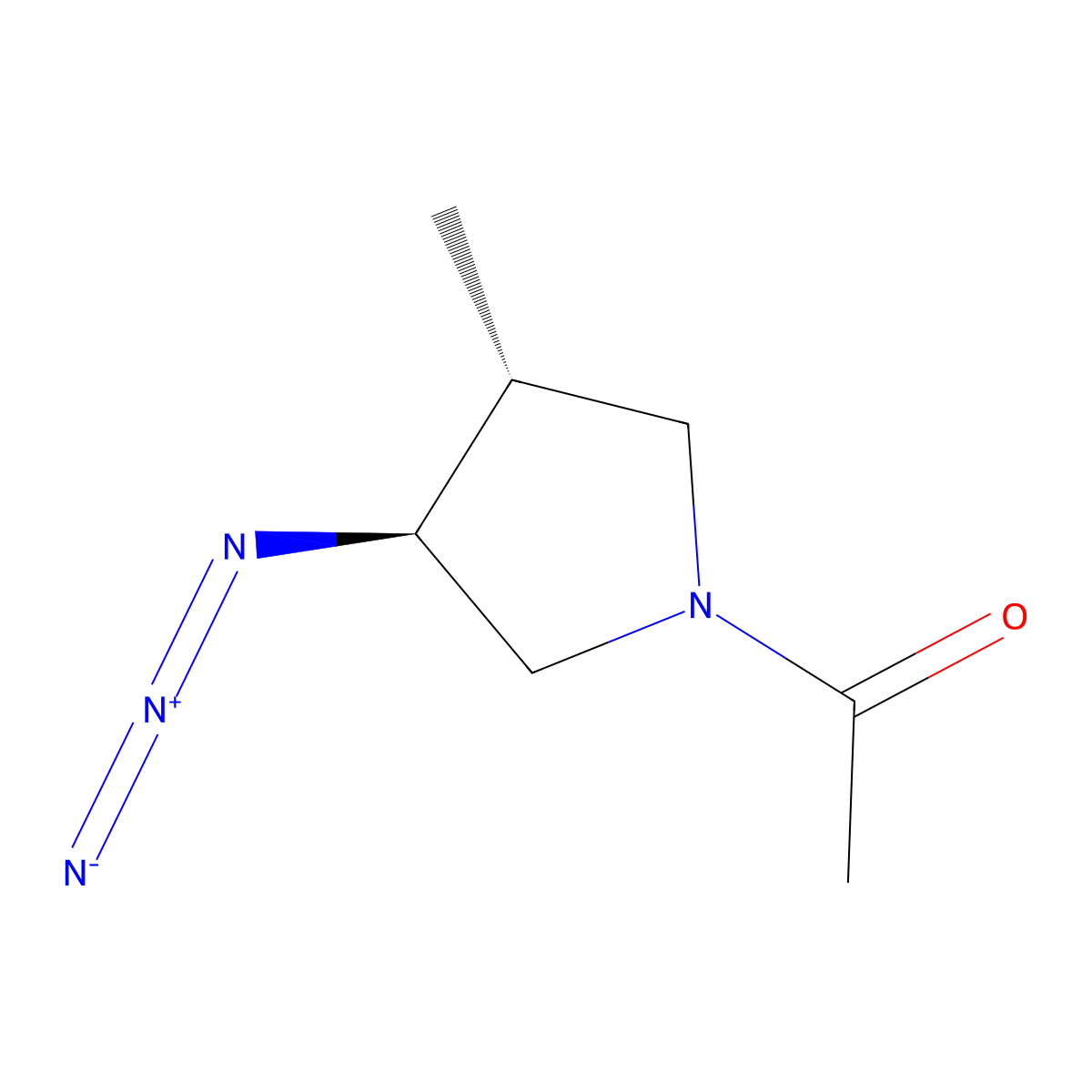 rac-1-[(3R,4S)-3-azido-4-methylpyrrolidin-1-yl]ethan-1-one molecular structure, CAS 2694057-95-7