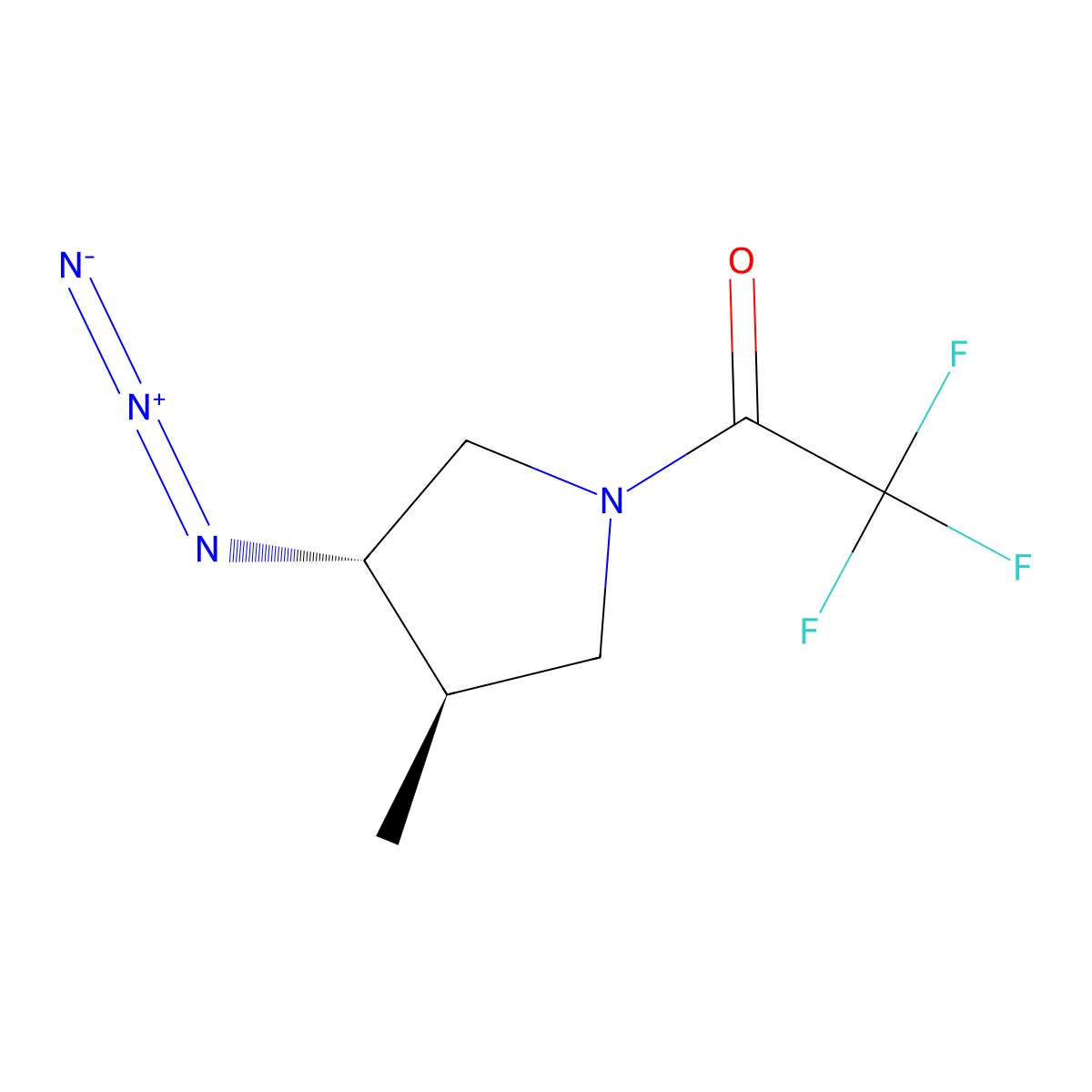 rac-1-[(3R,4S)-3-azido-4-methylpyrrolidin-1-yl]-2,2,2-trifluoroethan-1-one molecular structure, CAS 2694058-11-0