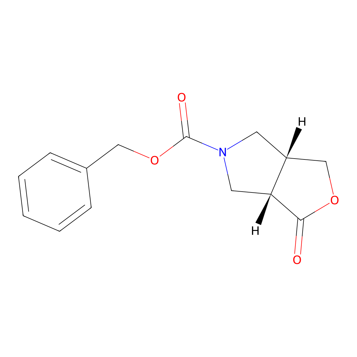 rac-benzyl (3aR,6aS)-1-oxo-hexahydro-1H-furo[3,4-c]pyrrole-5-carboxylate molecular structure, CAS 2694058-14-3