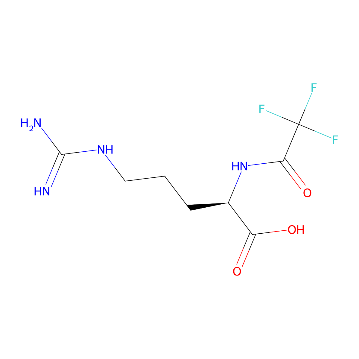 (2R)-5-carbamimidamido-2-(trifluoroacetamido)pentanoic acid molecular structure, CAS 2694058-17-6