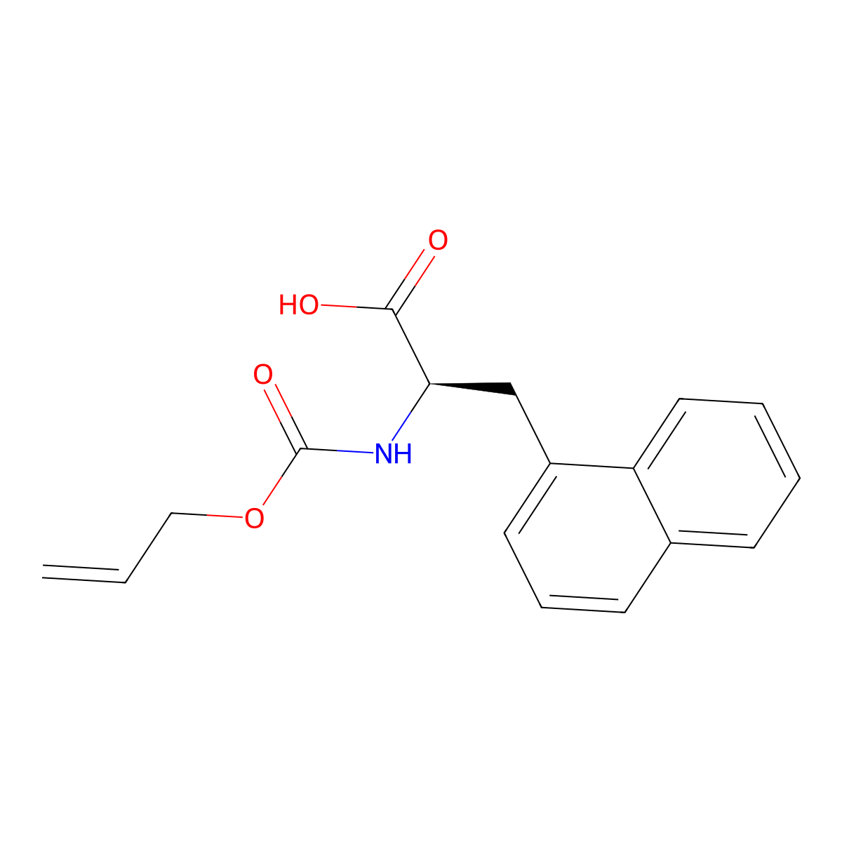 (2R)-3-(naphthalen-1-yl)-2-{[(prop-2-en-1-yloxy)carbonyl]amino}propanoic acid molecular structure, CAS 2694058-20-1