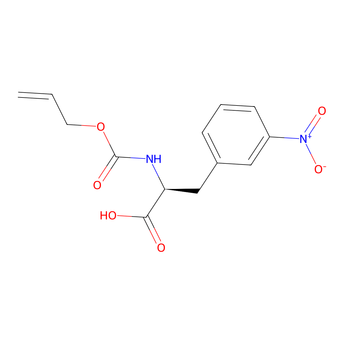 (2S)-3-(3-nitrophenyl)-2-{[(prop-2-en-1-yloxy)carbonyl]amino}propanoic acid molecular structure, CAS 2694058-25-6