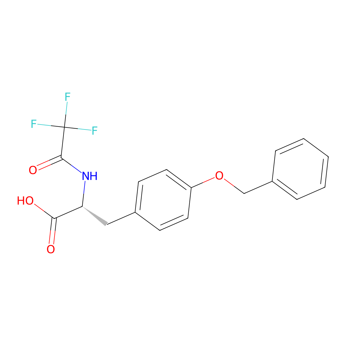 (2R)-3-[4-(benzyloxy)phenyl]-2-(2,2,2-trifluoroacetamido)propanoic acid molecular structure, CAS 2694058-26-7