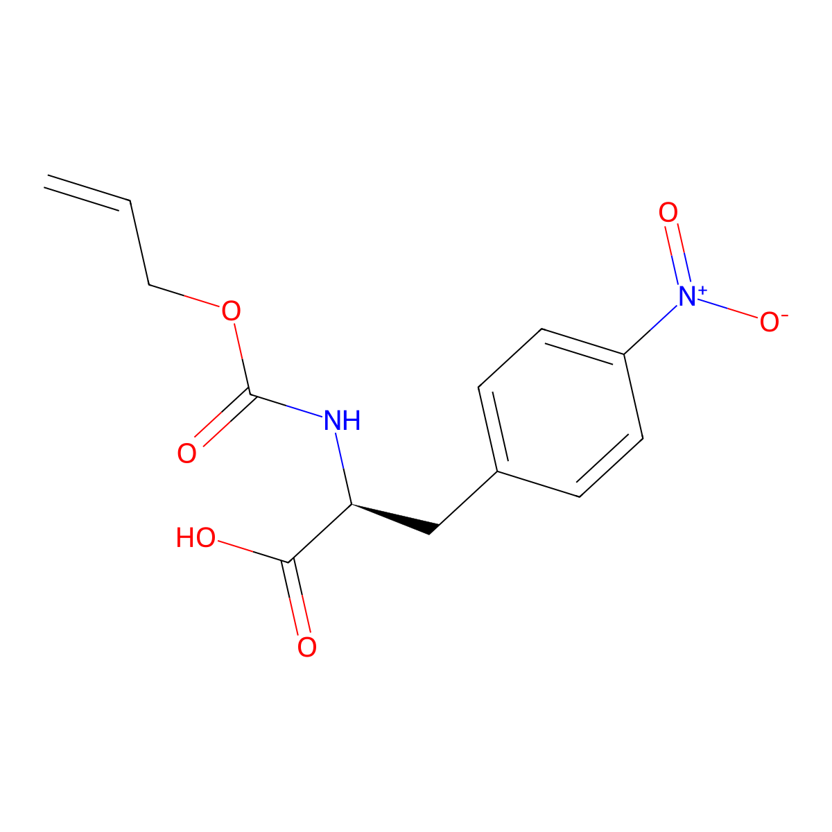 (2S)-3-(4-nitrophenyl)-2-{[(prop-2-en-1-yloxy)carbonyl]amino}propanoic acid molecular structure, CAS 2694058-27-8