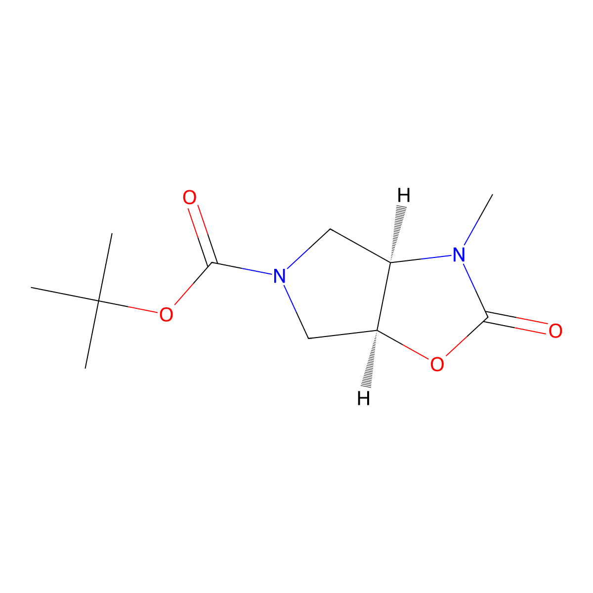rac-tert-butyl (3aR,6aS)-3-methyl-2-oxo-hexahydro-2H-pyrrolo[3,4-d][1,3]oxazole-5-carboxylate molecular structure, CAS 2694058-37-0