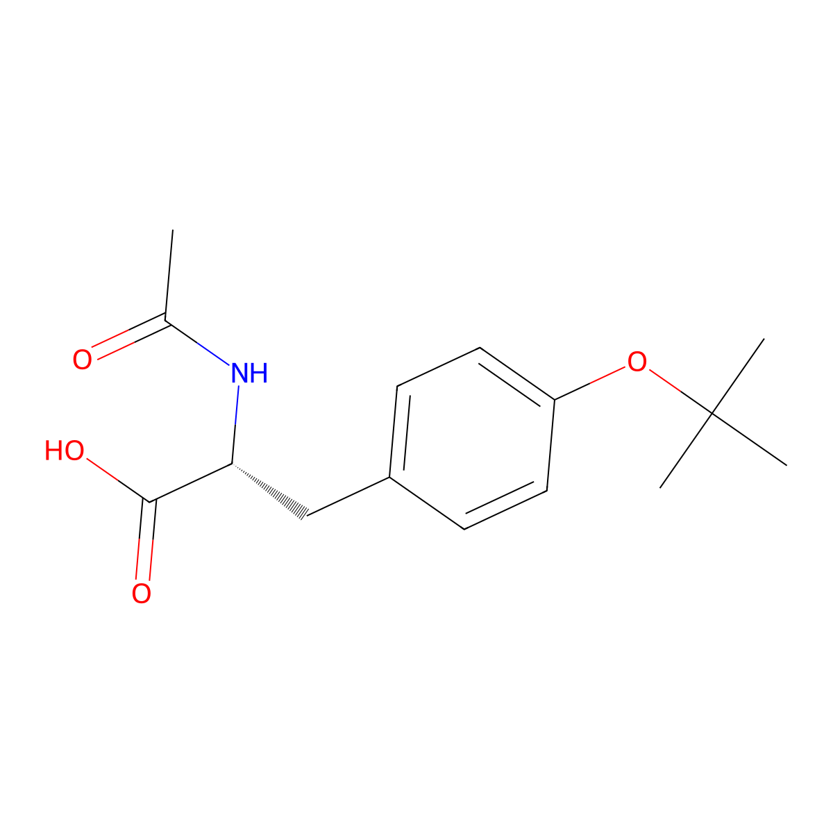 (2R)-3-[4-(tert-butoxy)phenyl]-2-acetamidopropanoic acid molecular structure, CAS 2694058-44-9