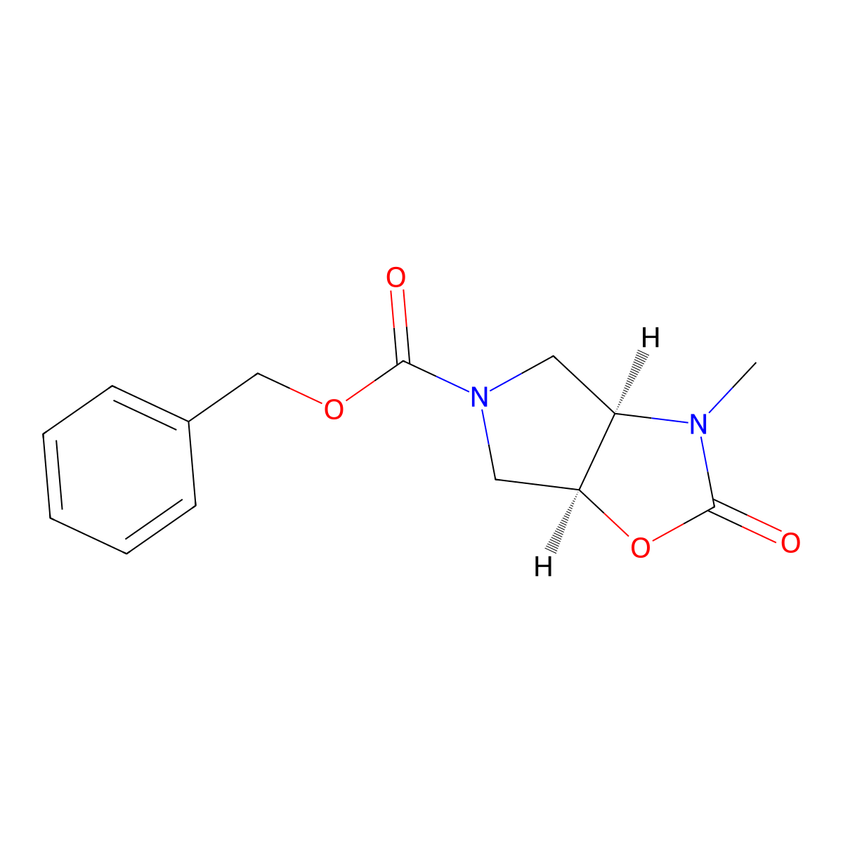 rac-benzyl (3aR,6aS)-3-methyl-2-oxo-hexahydro-2H-pyrrolo[3,4-d][1,3]oxazole-5-carboxylate molecular structure, CAS 2694058-55-2