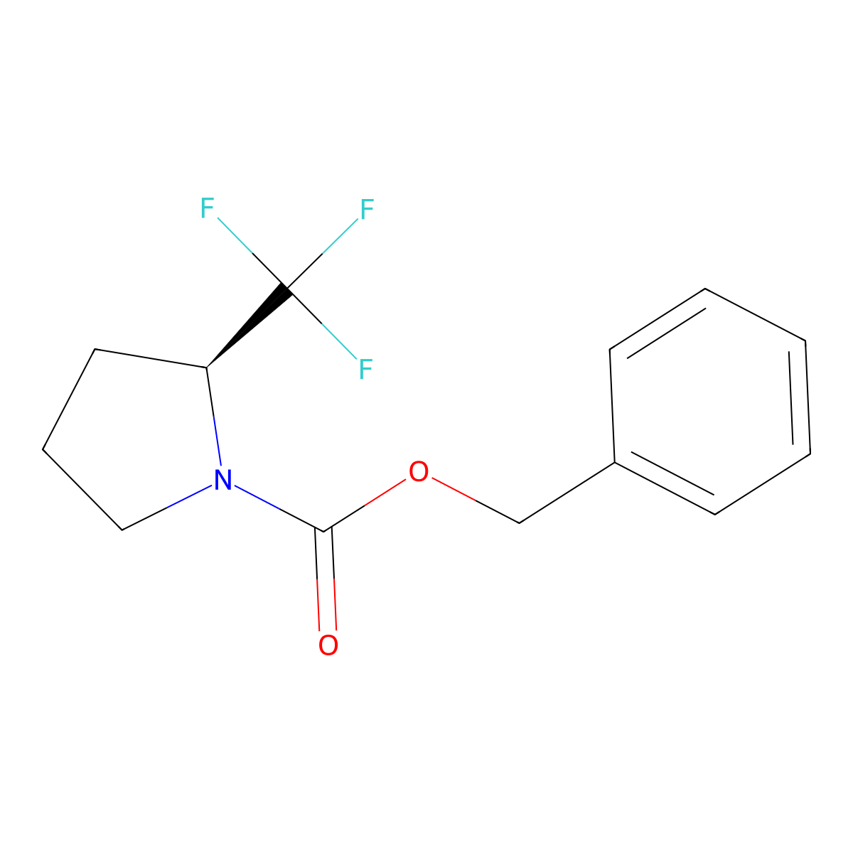 benzyl (2S)-2-(trifluoromethyl)pyrrolidine-1-carboxylate molecular structure, CAS 2694058-56-3