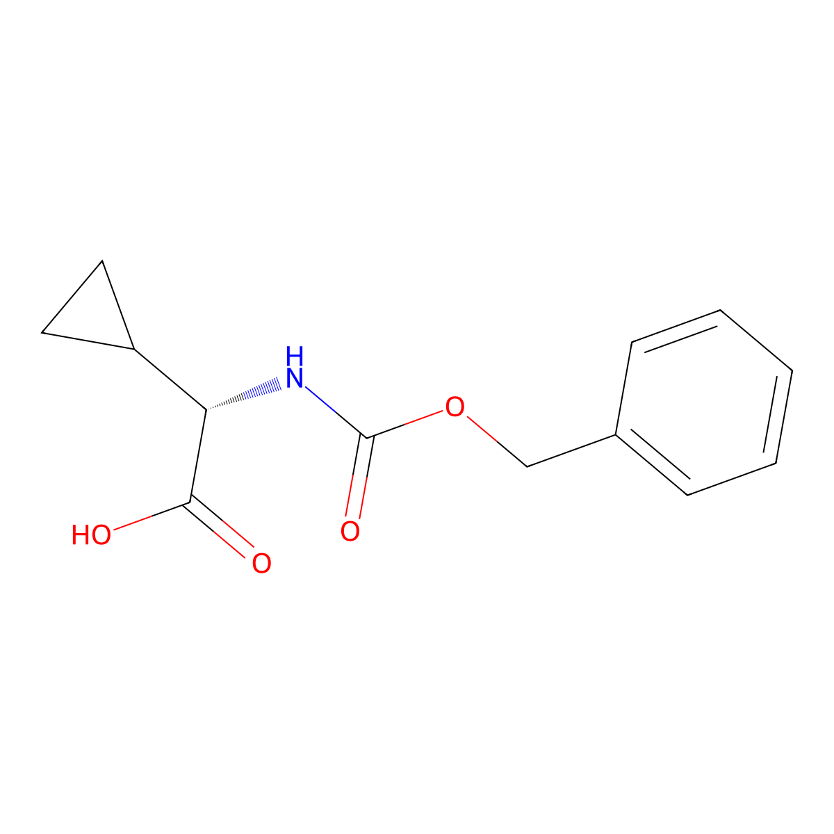 (S)-Benzyloxycarbonylamino-cyclopropyl-acetic acid molecular structure, CAS 269406-90-8