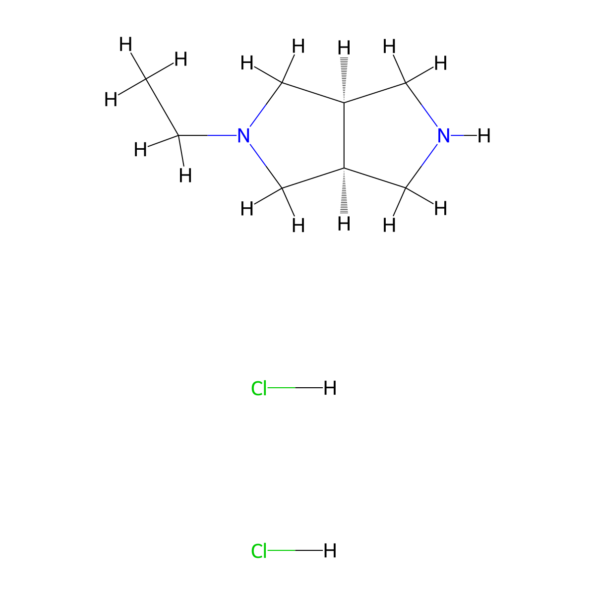 (3aR,6aS)-2-ethyl-octahydropyrrolo[3,4-c]pyrrole dihydrochloride molecular structure, CAS 2694063-01-7