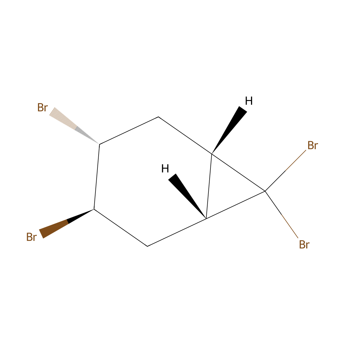 rac-(1R,3R,4R,6S)-3,4,7,7-tetrabromobicyclo[4.1.0]heptane molecular structure, CAS 2694063-07-3