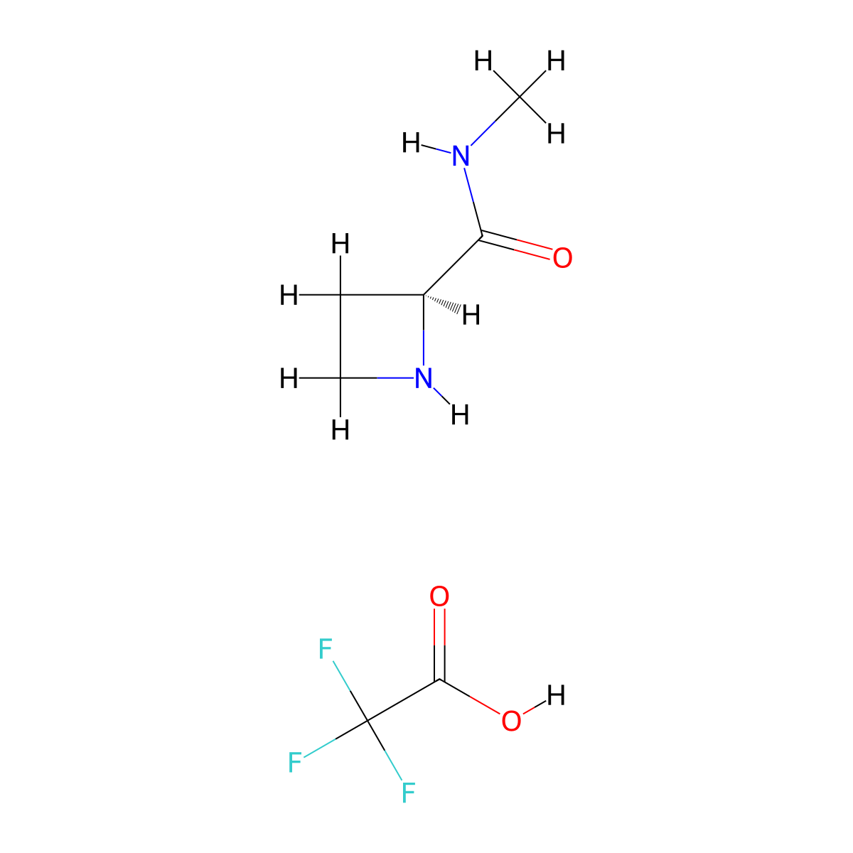 (2S)-N-methylazetidine-2-carboxamide, trifluoroacetic acid molecular structure, CAS 2694063-09-5