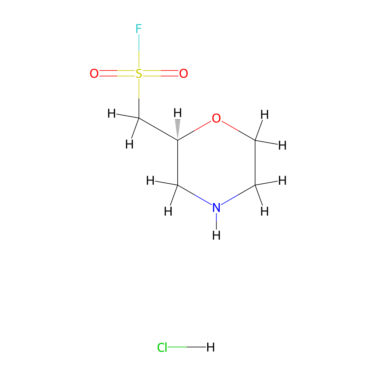 ((2S)-morpholin-2-yl)methanesulfonyl fluoride hydrochloride molecular structure, CAS 2694063-15-3