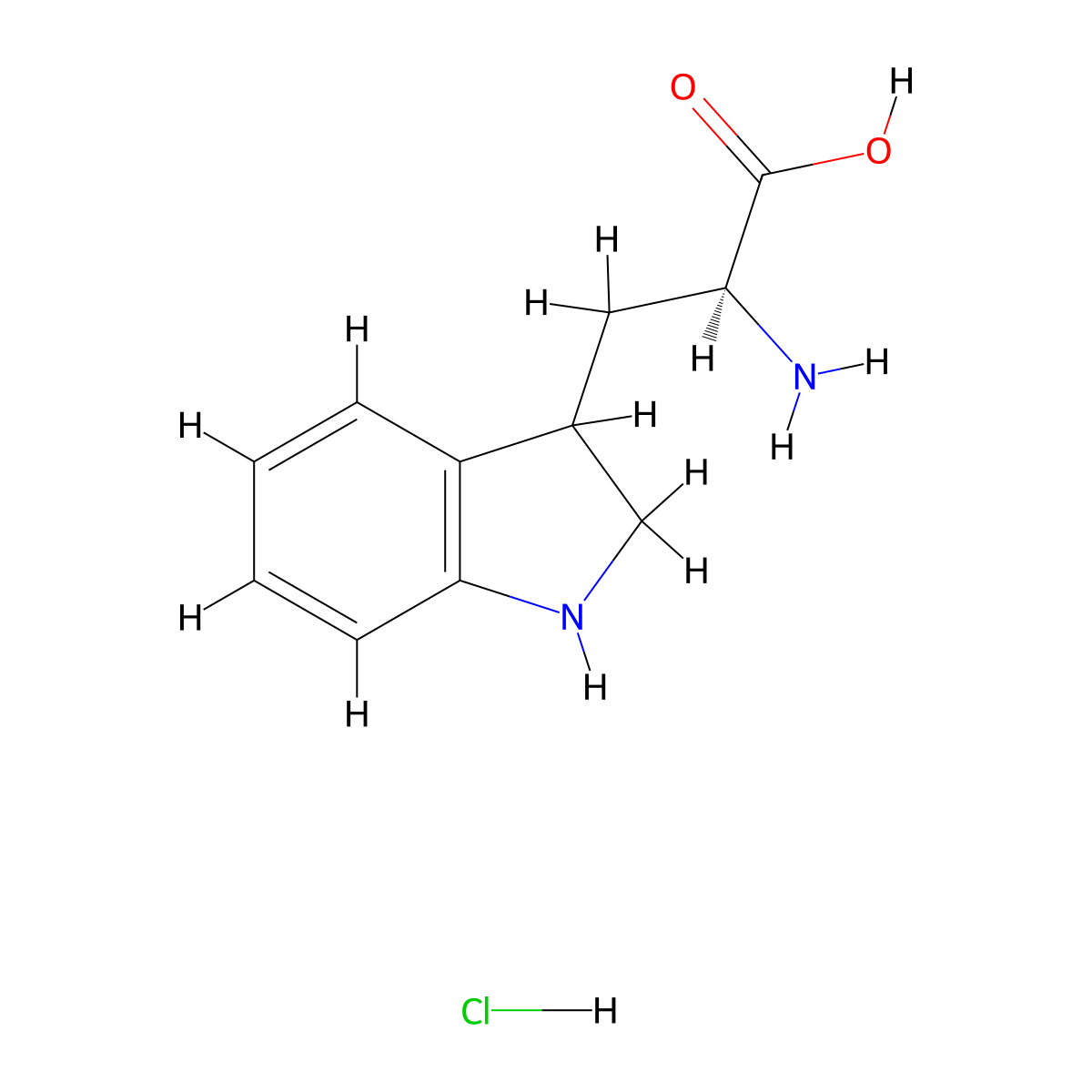 (2S)-2-amino-3-(2,3-dihydro-1H-indol-3-yl)propanoic acid hydrochloride molecular structure, CAS 2694069-59-3