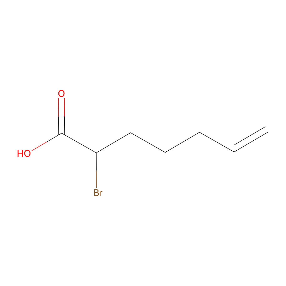 2-Bromohept-6-enoic acid molecular structure, CAS 269407-45-6