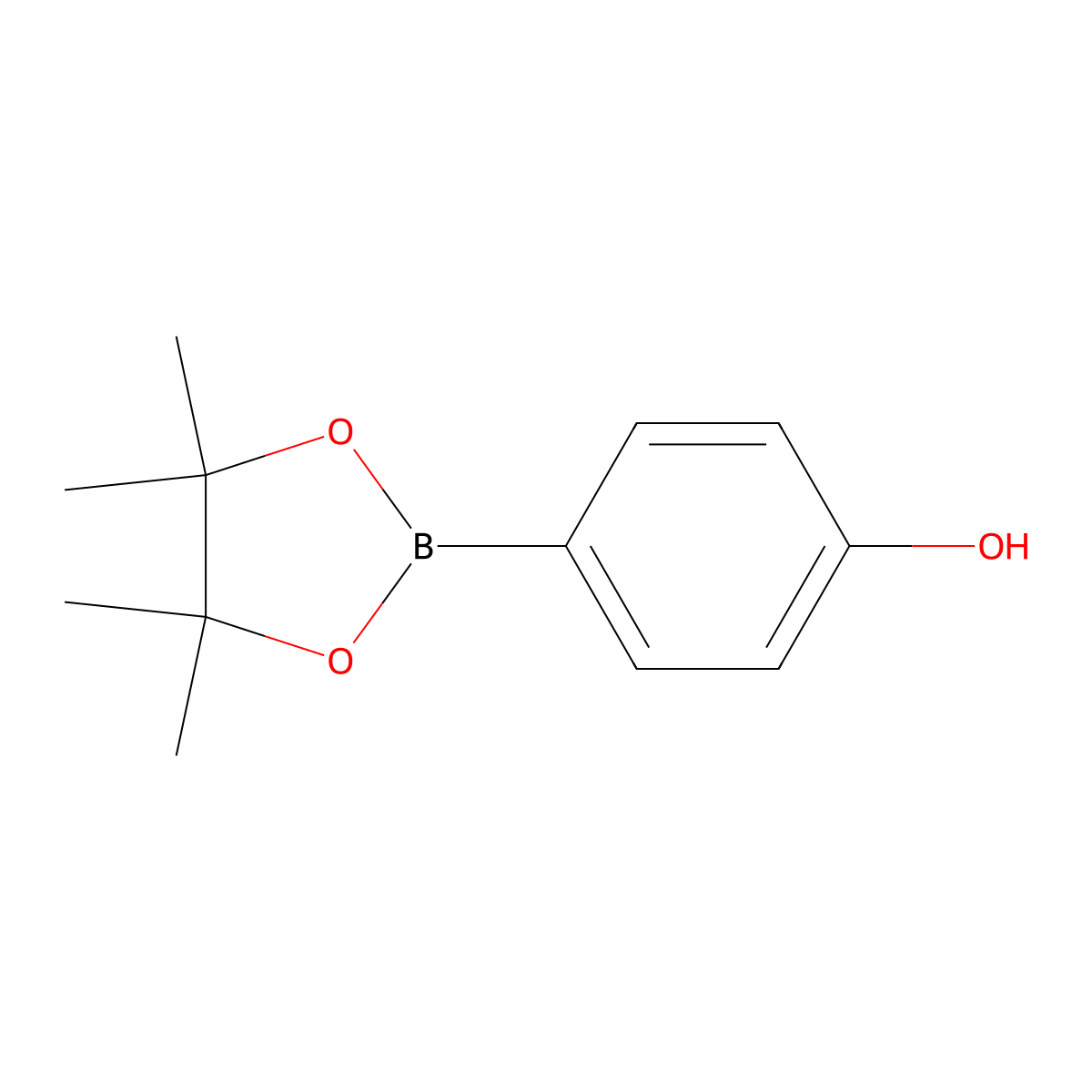 4-(4,4,5,5-Tetramethyl-1,3,2-dioxaborolan-2-yl)phenol molecular structure, CAS 269409-70-3