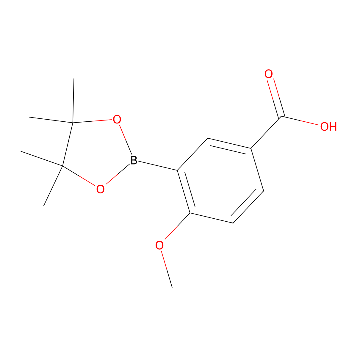 4-Methoxy-3-(tetramethyl-1,3,2-dioxaborolan-2-yl)benzoic acid molecular structure, CAS 269409-71-4